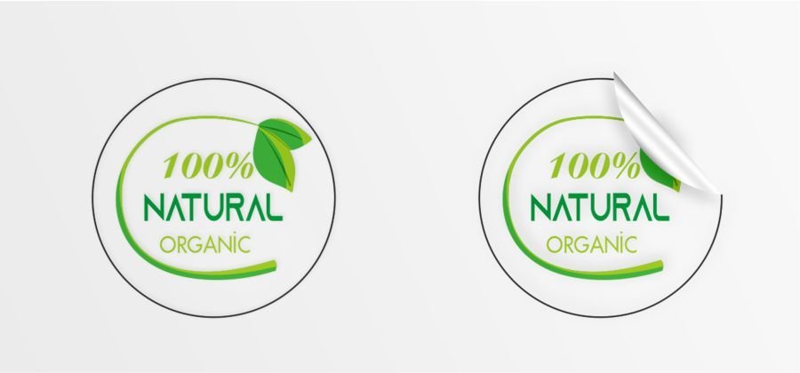Natural Organic Etiketi 96 Adet Şeffaf Etiket