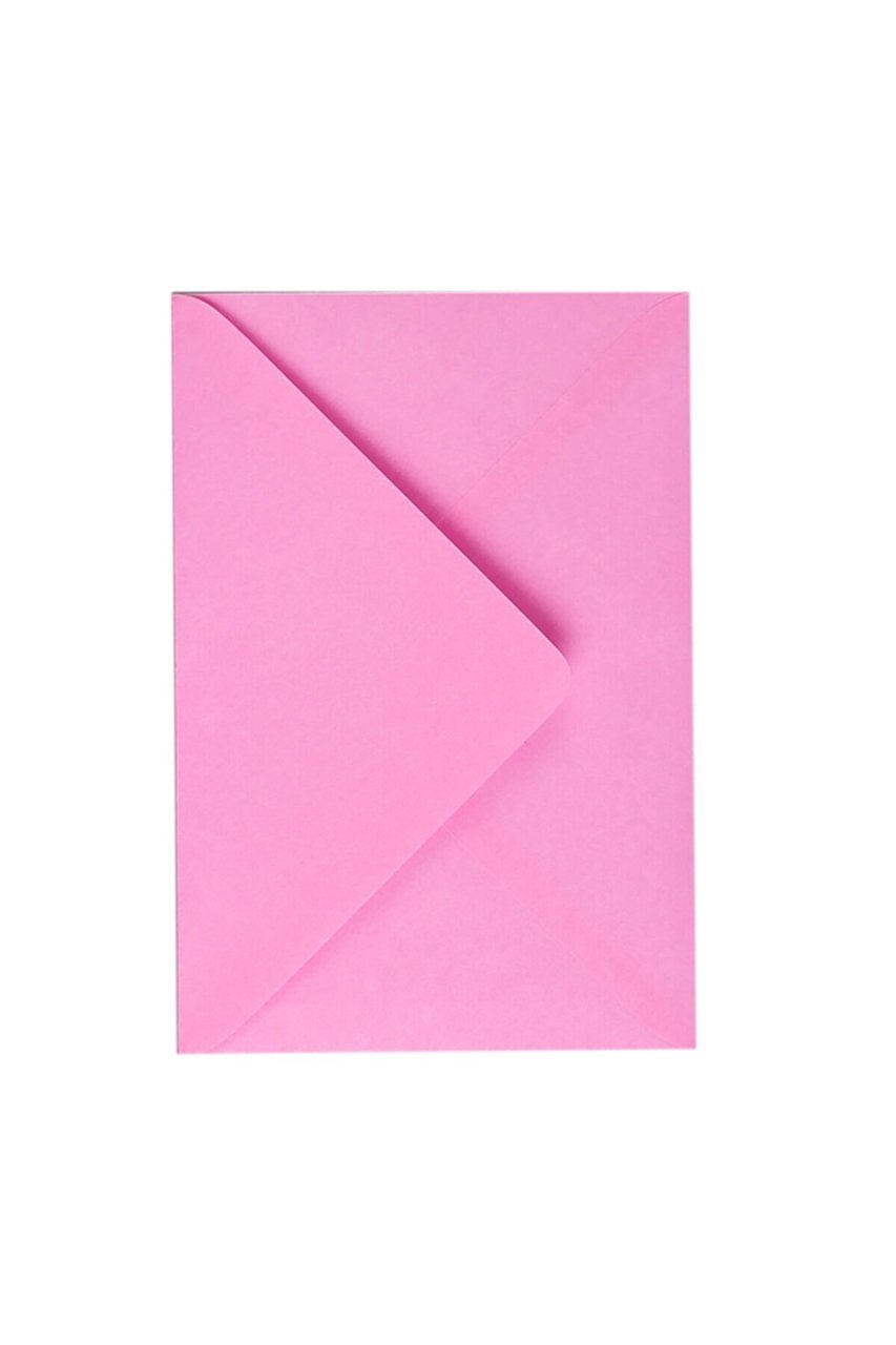 Pembe Zarf Davetiye Zarfı 11,4x16,2 cm 100 Adet