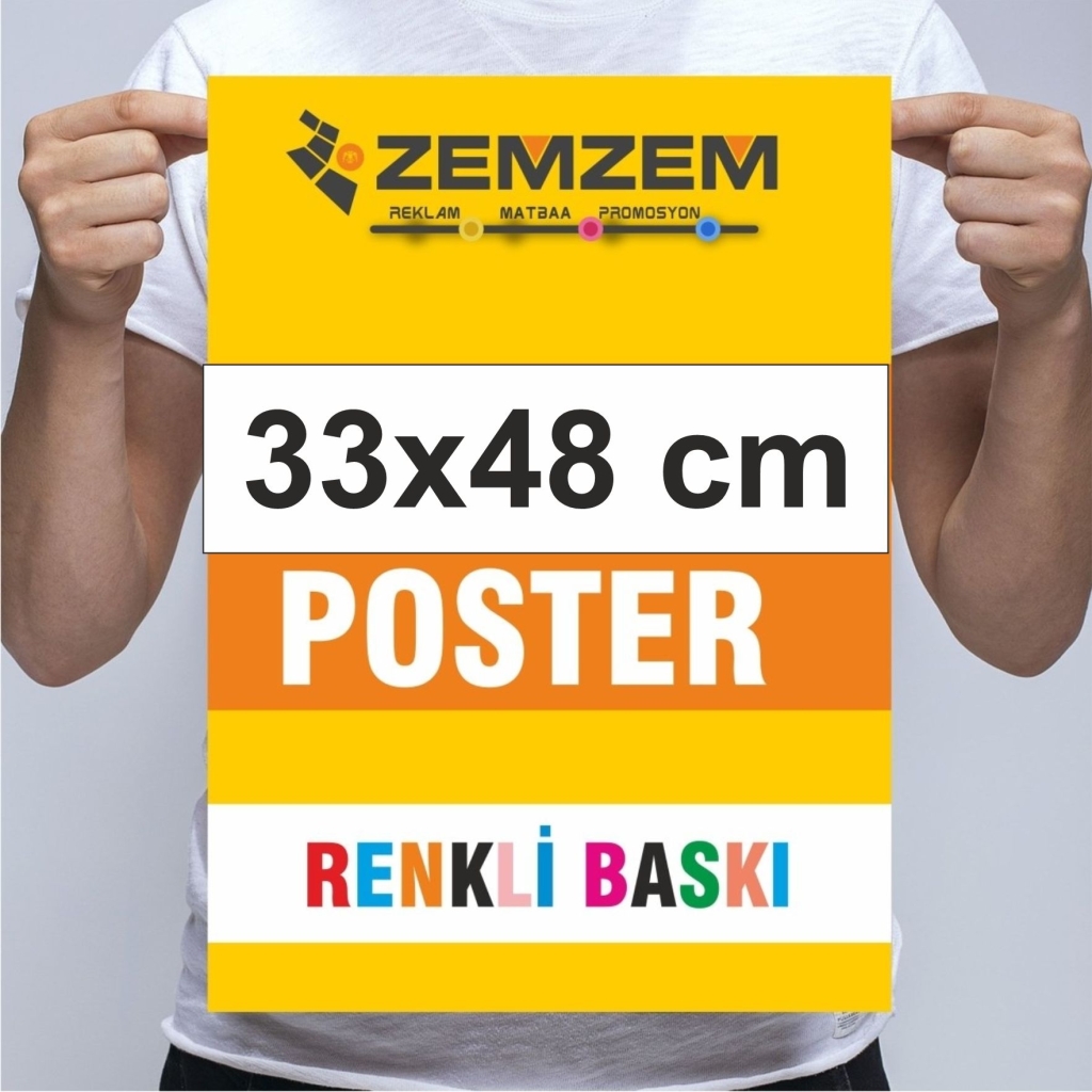 Afiş Kuşe Renkli Tek Yön 33x48 cm 1000 adet