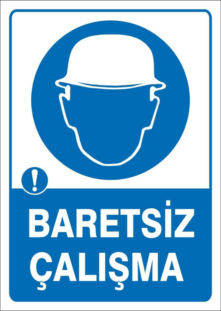 Baretsiz Çalışma Uyarı Levhası 25x35cm Plastik Levha 2 Adet