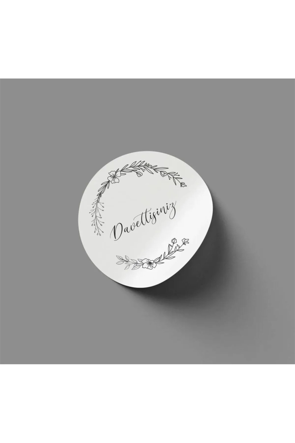 Davetlisiniz Yazılı Etiket Sticker Paketleme Etiketi 24 adet 4x4 cm
