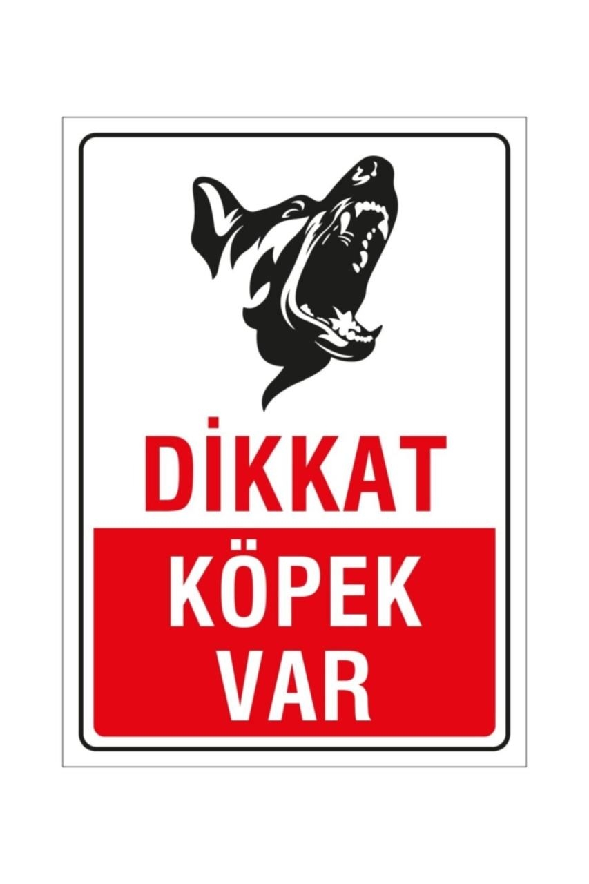 Dikkat Köpek Var Levhası 2 Adet 25x35 cm Plastik