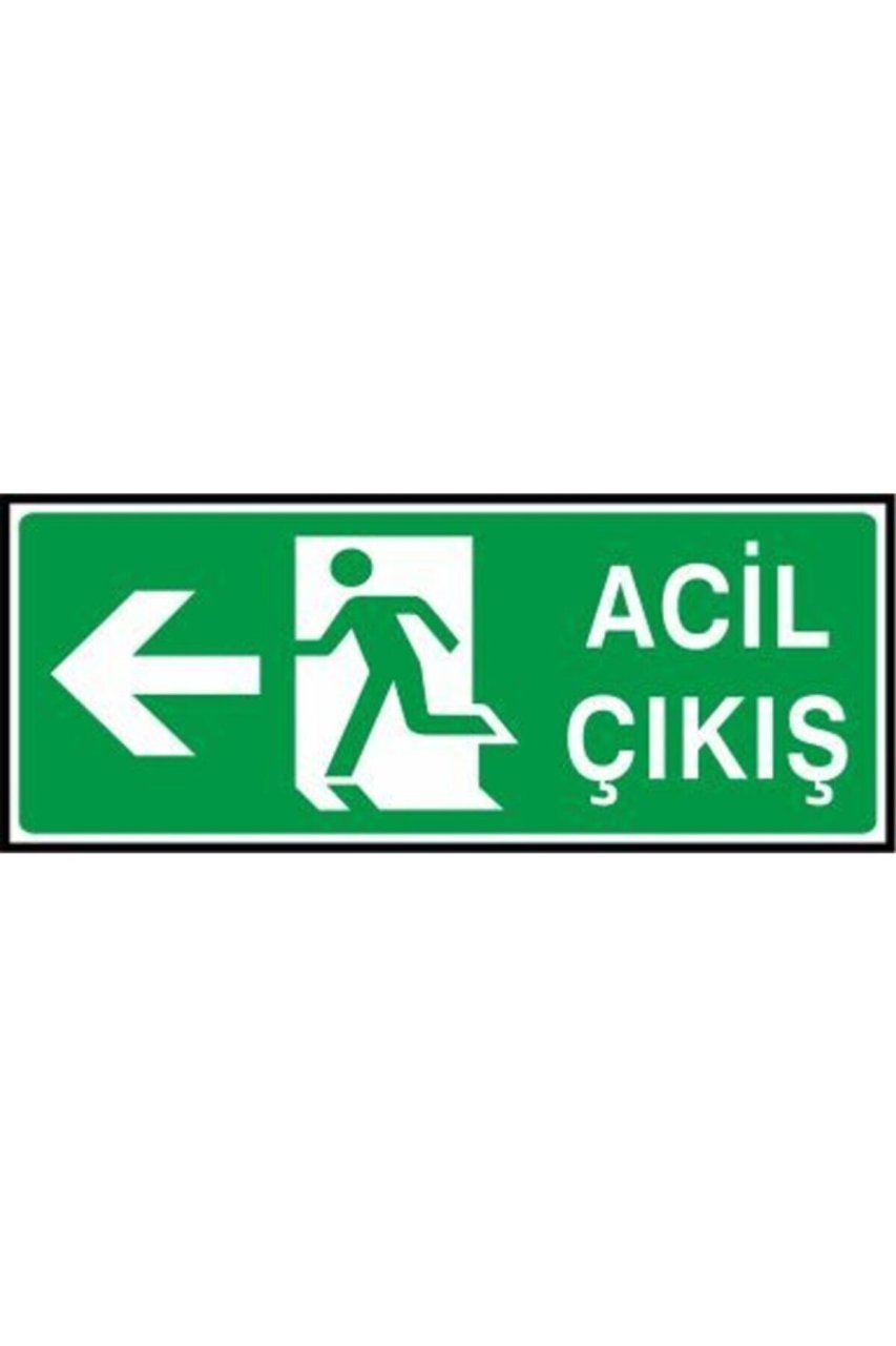 Fosforlu Fotolümen Acil Çıkış Exit  Levhası Sol Ok 12x30 cm 2 Adet