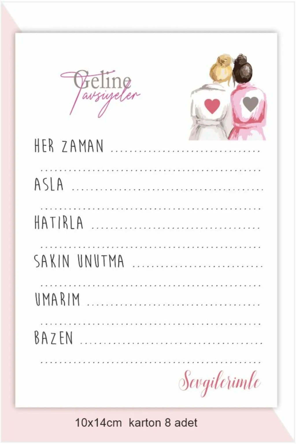 Geline Tavsiye Bekarlığa Veda Soru Kartları - Nedime Oyun Kartı - Bride To Be 8 Adt 10x14 cm