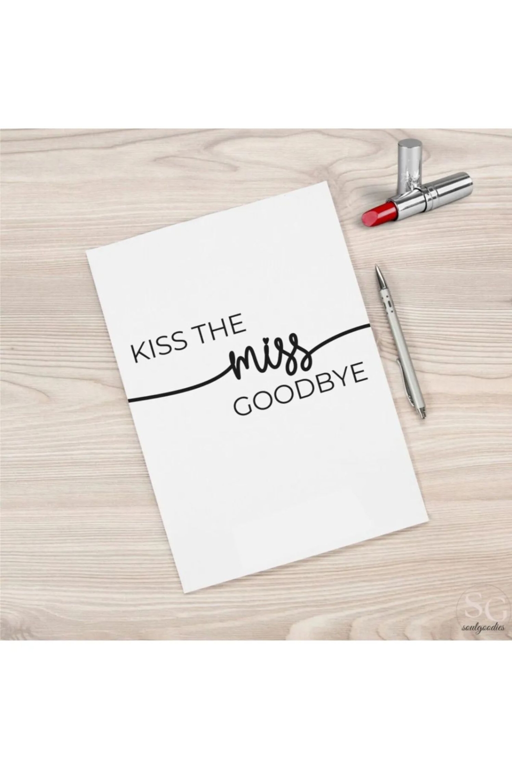 Kiss The Miss Goodbye Bekarlığa Veda Hatıra Kartı - Gelin Nedime Öpücük Kartı