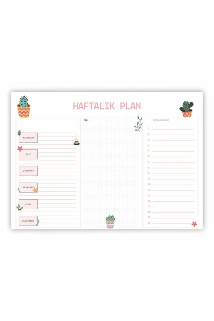 Planlayıcı Haftalık Defter 62 syf