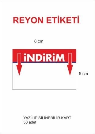 Reyon Etiketi 5x8 cm Karton Yazılıp Silinir 50 Adet