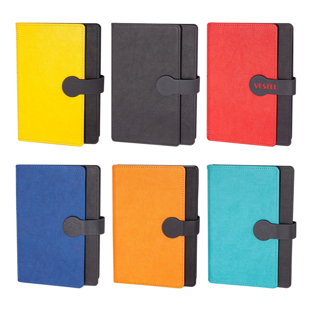 Tarihsiz Deri Defter Kenar Boyalı Aynı Renk Lazer Baskı Saray 15x21 cm